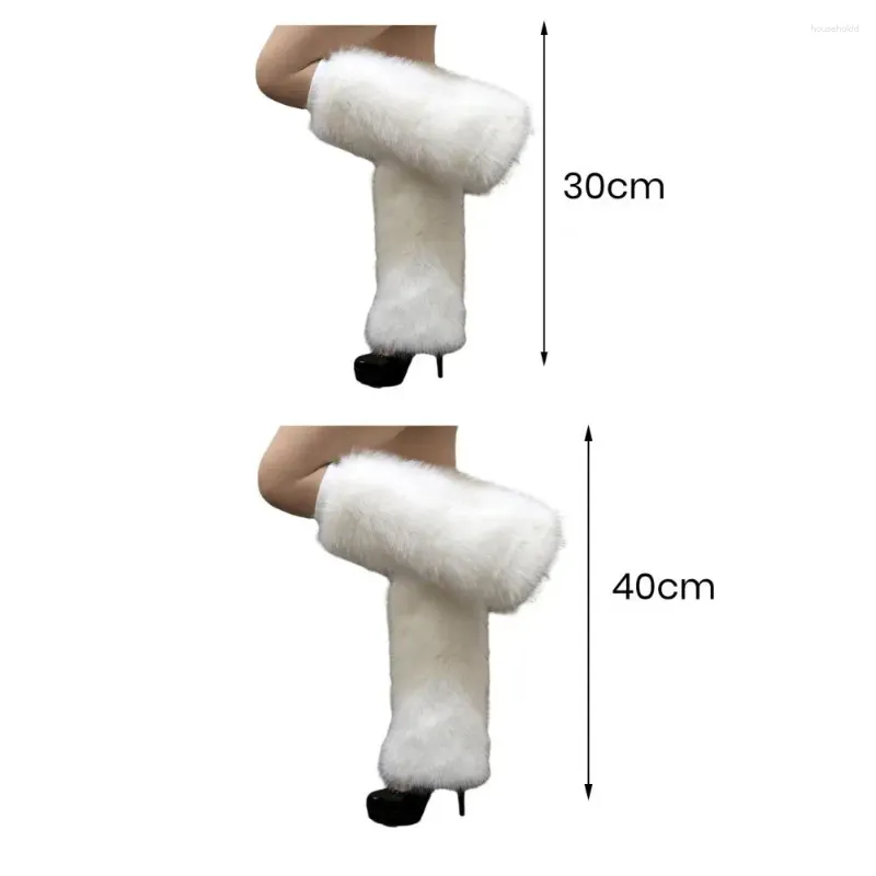 Frauen Socken plüschiger eleganter Nachahmung Fell für knielange Pelzstiefel abdecken Winter