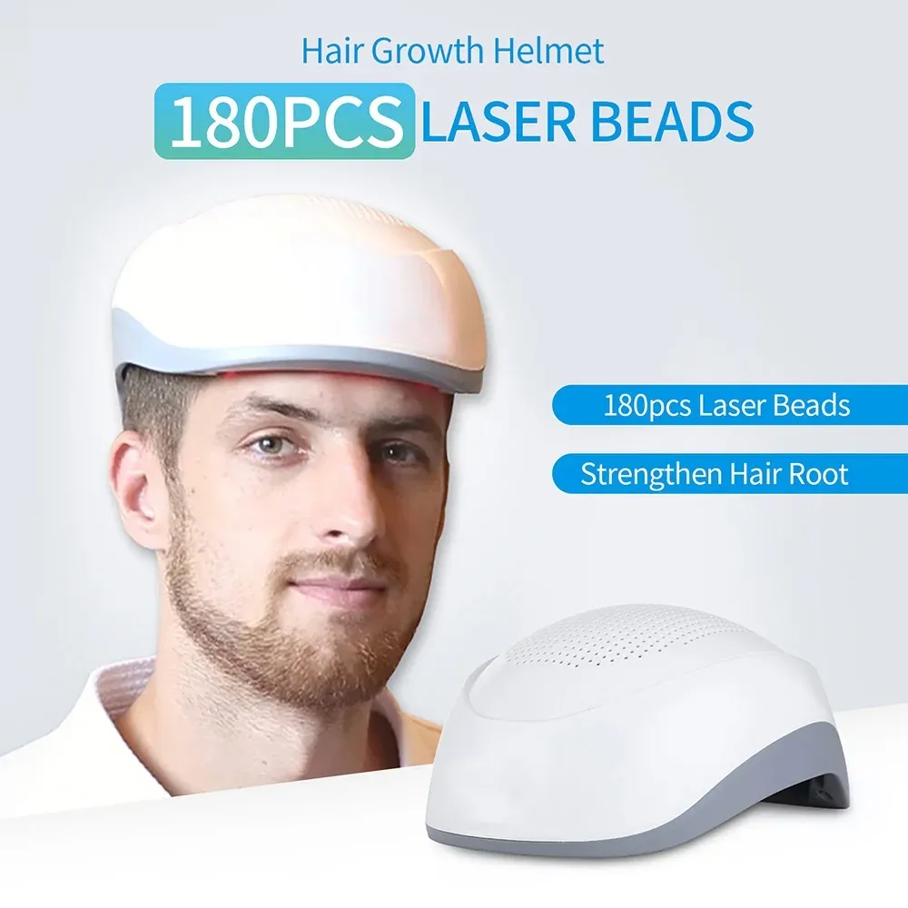 Schampookonditioner Främjande hårstöd laserhjälm 180st LED -lampor Infraröd hårväxtkapp Anti håravfallsterapi massage hin hårvård