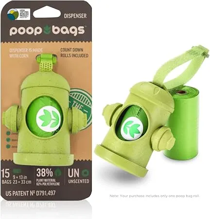Eco-Friendly Dog Poop Bags | 38% Plant-Based, Leak-Proof & Thick | 60 Count, Unscented