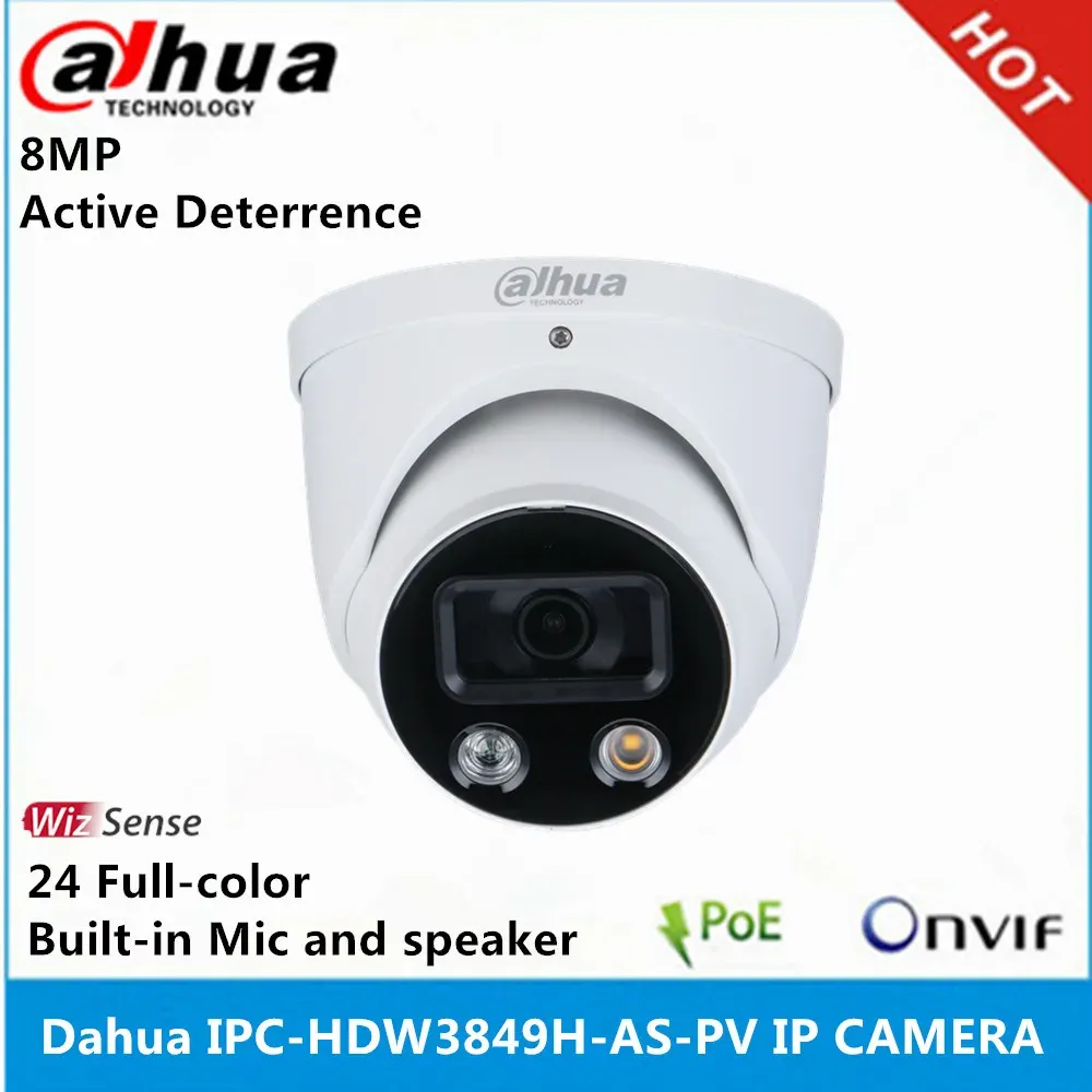 Lens Dahua IPCHDW3849HASPV FullColor IPCHDW3849HASPVS4 8MP Smart Dual Illumination Active Deterrence Wizsense IP Camera