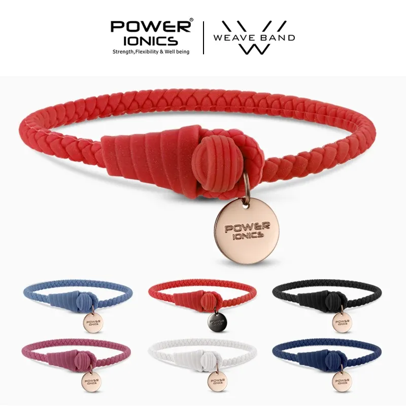 Strands Power Ionics NEW WEAVE BAND Womens Waterproof Ions and Germanium Sports Fashion Bracelet Free Lettering Gifts