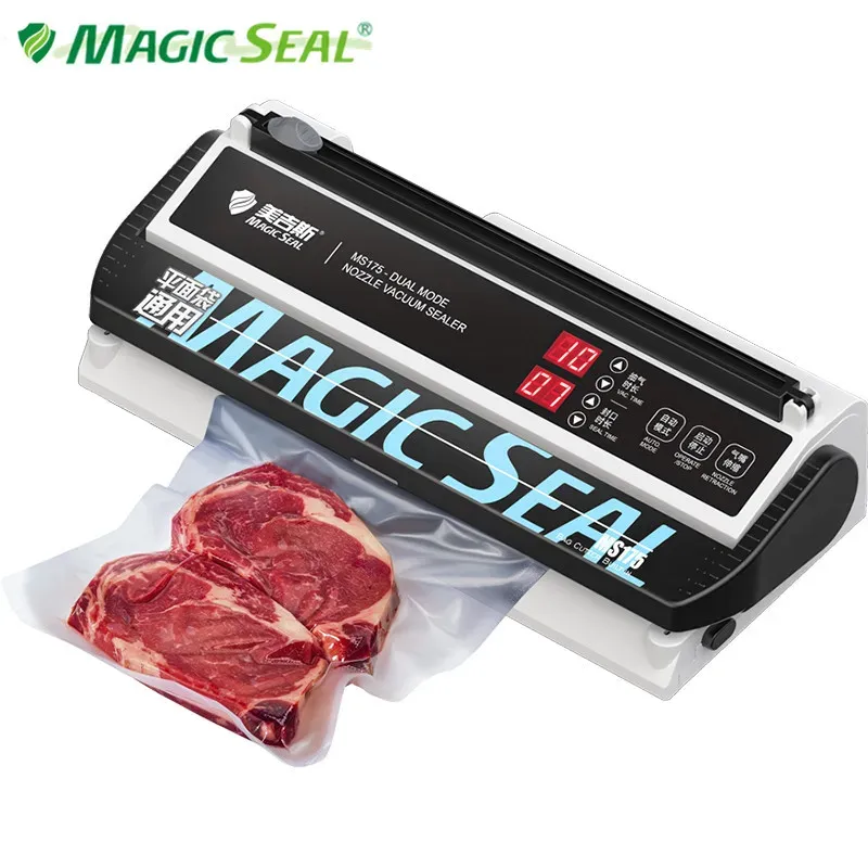 Sealers MAGICSEAL Vacuum Sealer Food Sealing Machine Home Vacuum Machine Flat Bag Sealing Packaging Machine Small Ms175 With Bag Cutter