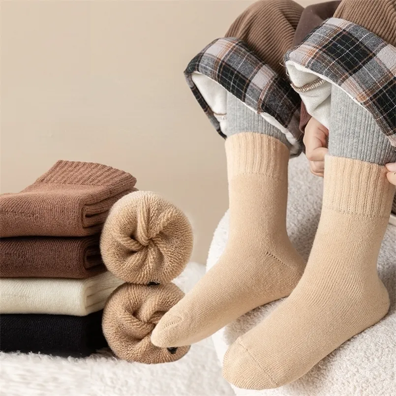 5 Pairs/Lot Children Winter Socks Cotton Thick Keep Warm Terry-loop Hosiery for 1-12 Years Baby Boys and Girls Kids Towel Socks 240407