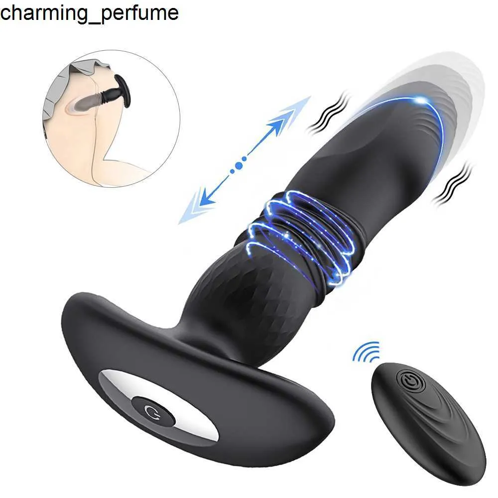 Vente chaude 2 en 1 vibratrice de gode à poussée anal toys mâle masseur masseur femme fibratrice de file de cul avec télécommande