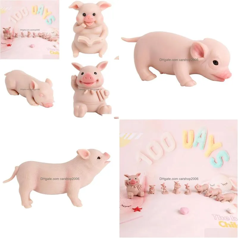 Animali di tè Ivita 100% Sile Reborn Bamboli di maialino morbido arte realistica Mini giocattoli per bambini Bambola di Natale Droping Delivery Home Garden DHG2S