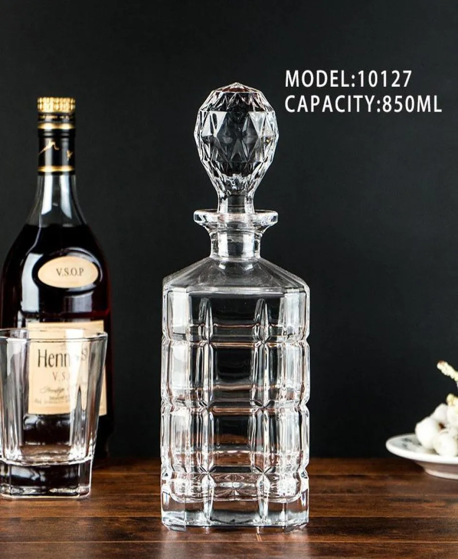 850ml European lead crystal glass whiskey wine Household hip flask decanter Creative personality bottle DX6R6264399