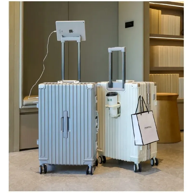 Bagage reiskoffer aluminium frame bagage op stomme universele wiel wachtwoord business case multifunction carryons cabine instapzak