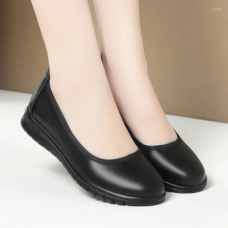 Casual Shoes Women Round Head Shallow Mouth Anti-Slip Ballet Spring Office Work Sweet Loafers gravida mjuka bottenlägenheter