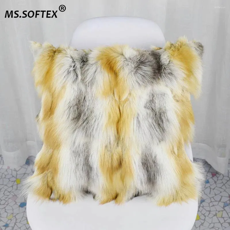 Cuscino Ms.Softex Filletta naturale Cuscino per pelle vera peluche copri case autentiche