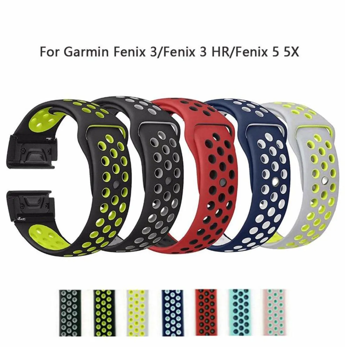 26mm 22mm Soft Silcone Band For Garmin 3 3 HR 5 5X Wristband Quick Fit Band Bracelet strap Fashon Watch Bands309O2545518