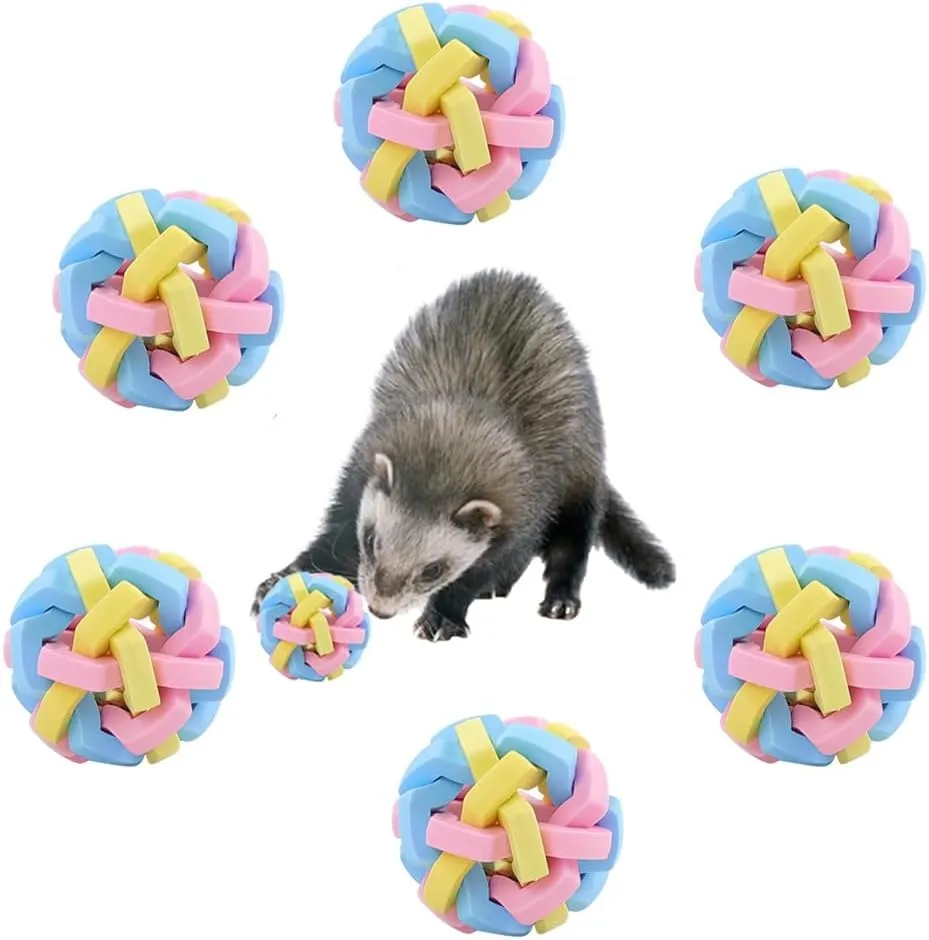 Colorful Bouncy Balls with Bells for Ferrets Cats Interactive Chew  Exercise Toys, Shop Now!