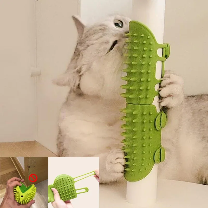Grooming Pet Cat Hair Removal Massage Comb Cats Scratching Rubbing Brush kitten Grooming Self Cleaning Wall Corner Cat Scratcher Combs
