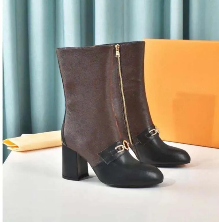 Luxury merkschoenen Designer laarzen Hoge hakken en echt leer buitenshuis mode dames laars door bagshoe1978 022530290