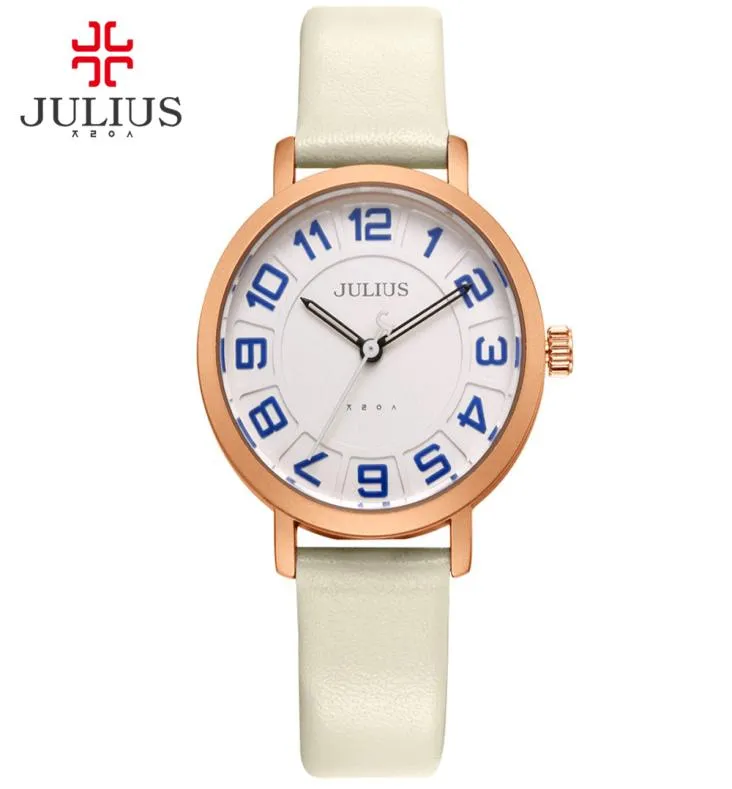 Julius Alibaba Express Ladies Watches Women Dress Ultra Thin Cheap Promotion Round Leather Relogio Ship Dropship JA9395432181