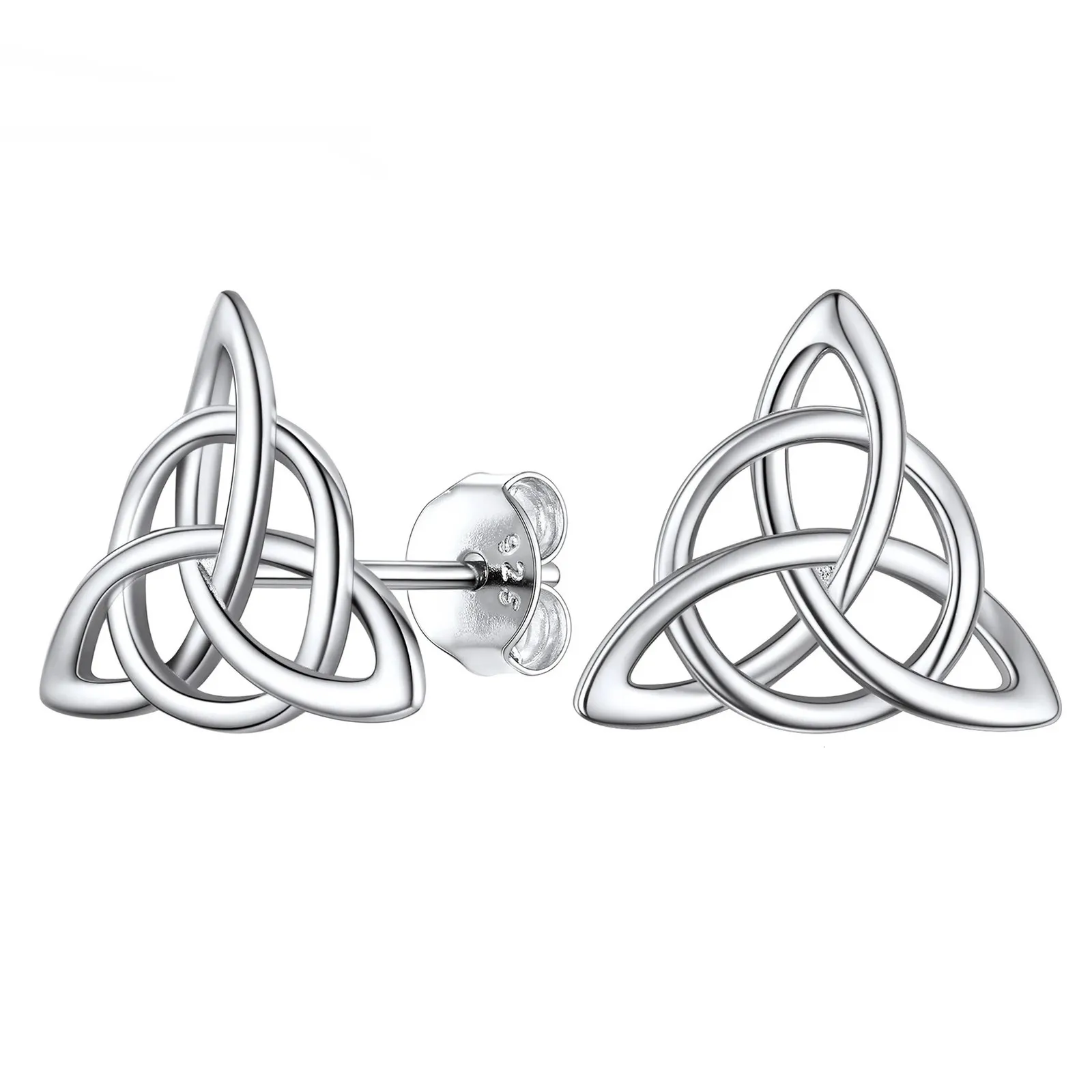 925 Stering Silver Celtic Knot Stud Earrings Triquetra Irish Jewelry for Women Hypoallergenic NickelFree Jewelry 240408