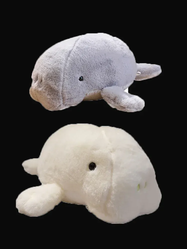 Poppen 50 cm witte levensechte manatee poppen pluche speelgoed gevuld zacht dugong kussen zeedieren speelgoed voor meisjes geschenk aquarium souvenir