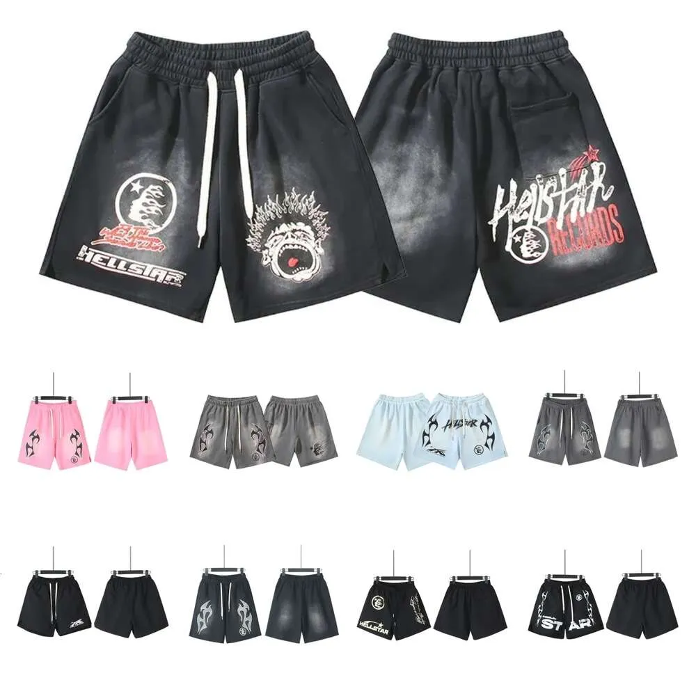 24ss Hellstar Shorts Musts Shorts Studios звучит как небеса, женщины, качество качества, негабаритные бриджи, ада, шорты ретро, мыть вода, ах