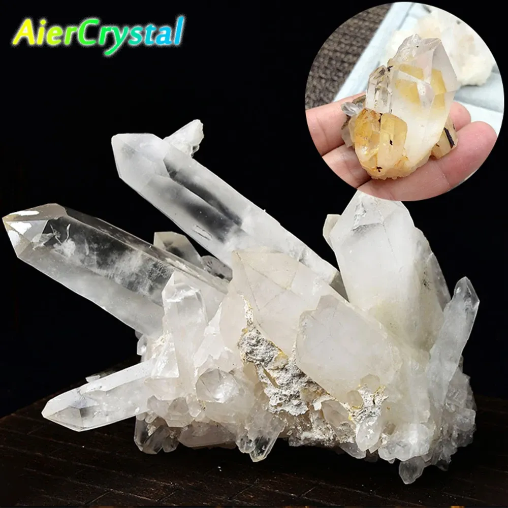 Jewelry Natural Stone Ore Irregular White Crystal Cluster Rough Rock Gemstone Ornaments Feng Shui Mineral Specimen Pillar Quartz Gift