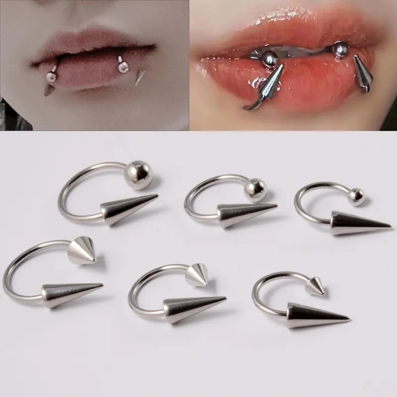 1 pairs Surgical Steel Nose Septum Horseshoe Hoop Earring Eyebrow Tragus Helix Lip Rings Piercing