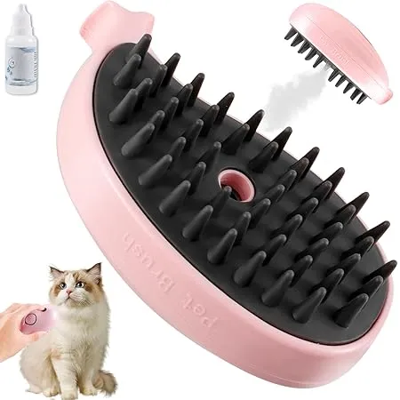 Image showcasing 3 In 1 Steam Cat Massage Comb: Spray, Massage, And Self Cleaning Pet ...