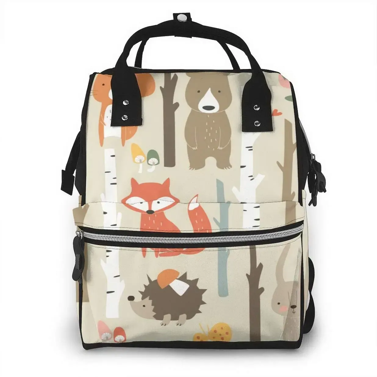 Backpacks Forest Cute Fox Bear Animals Wildlife Diaper Bags Mummy Backpack Multi Functions Large Capacity Nappy Bag Nursing Bag Baby Care