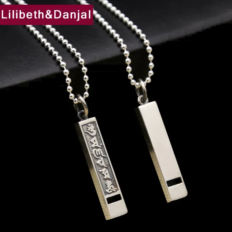 Necklaces Buddha Pendant 925 Sterling Silver Smooth Buddhist Heart Sutra Whistle Necklace Pendant Gift Men Women Fine Jewelry 2021 FP36