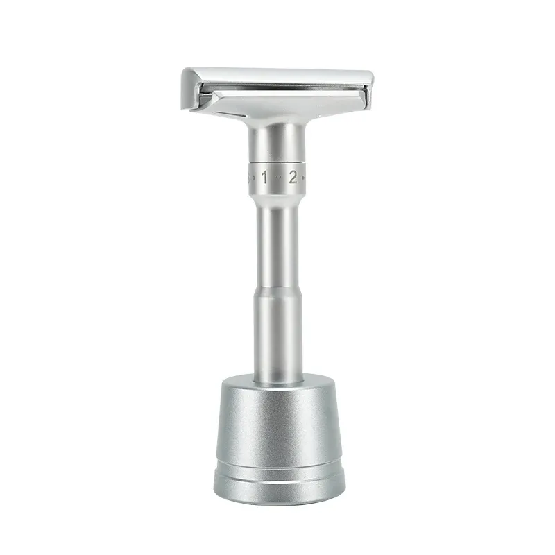 Shavers verstelbare dubbele rand klassieke veiligheidsscheermes man scheren scheermes met 5 pc's titanium gecoate messen scheerschoener scheermesherhaarverwijdering