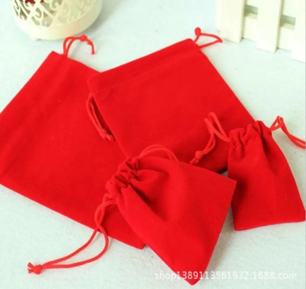 Mieszaj kolor 10x12cm czerwony aksamitna woreczka ślubna torba na prezent ślubną opakowanie biżuterii