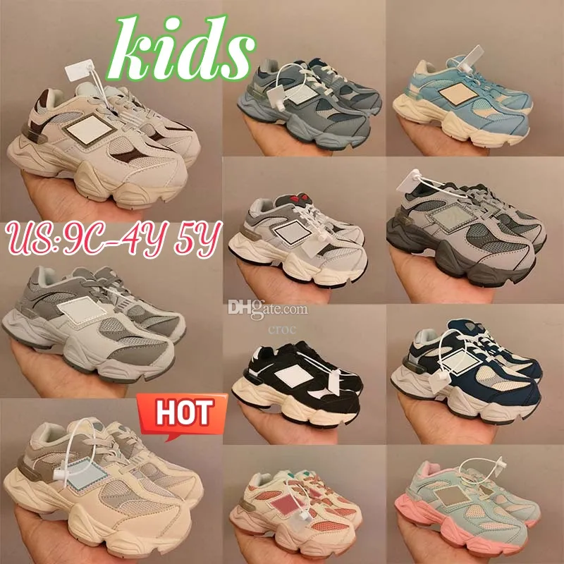 Designer Kids Breatping Sneakers 9060 Girls Chaussures Boys Youth Youth Trainers Casual Trainers Fashionable Athletic Sneaker Toddlers Blue Haze Rain Rain Cloud Cherry Blossom