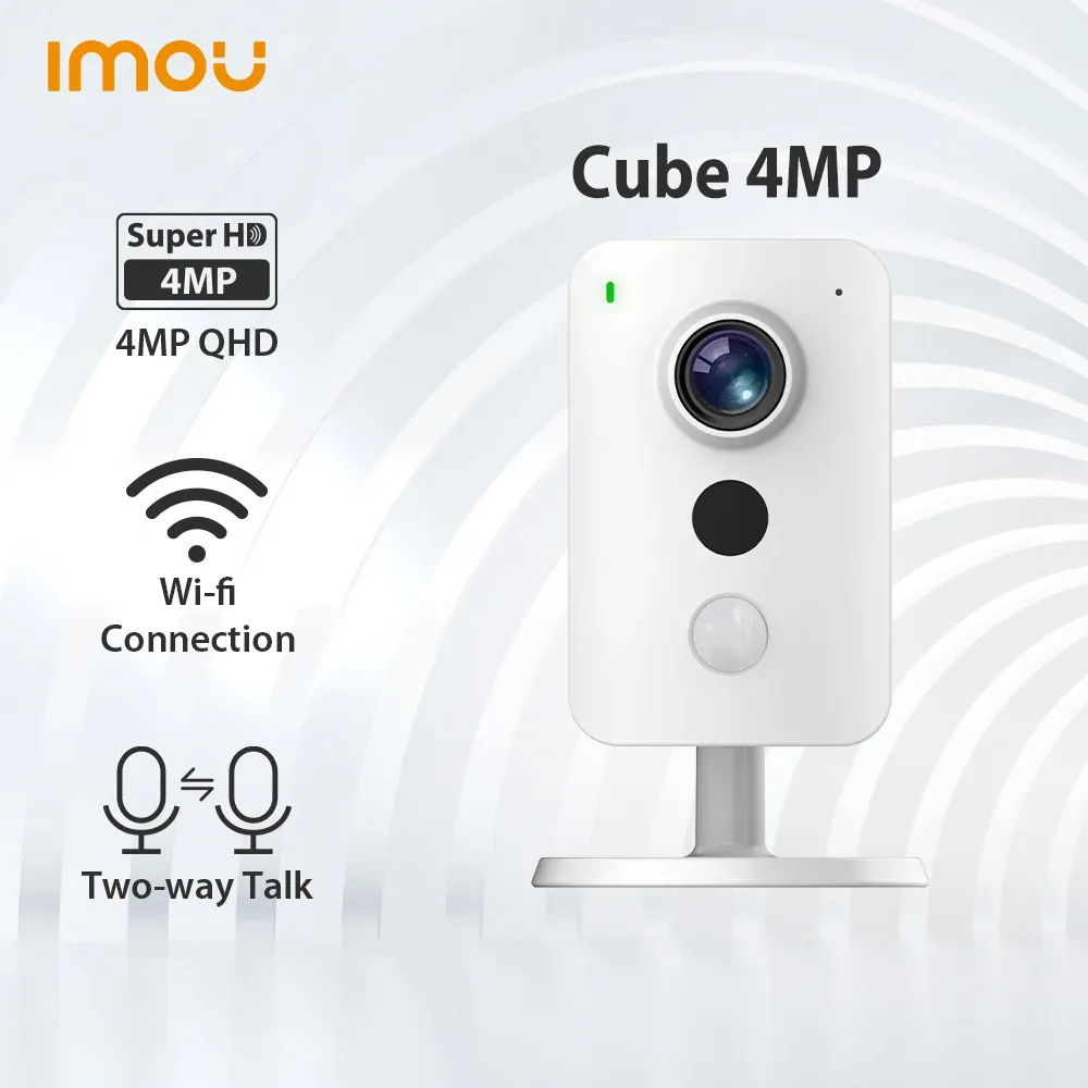 Cameras IMOU Cube 4MP WiFi IP Camera H.265 PIR TwoWay Talk Abnormal Sound Detection Excellent Night Vision IPCK42P Surveillance camera