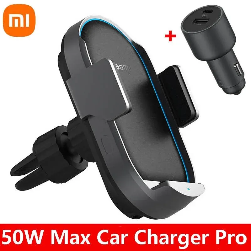 Control Xiaomi Car Flash Charging Wireless Charger Pro 50W Max Automatic Sensor Stretching Easy Operate Smart Cooling Phone Holder