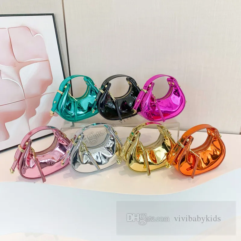 Fashion Children Mini Dumpling Sacs à main Girls Color Color Lacquer Cuir Crossbody Sac enfants Single ALAR Sacs Z7812