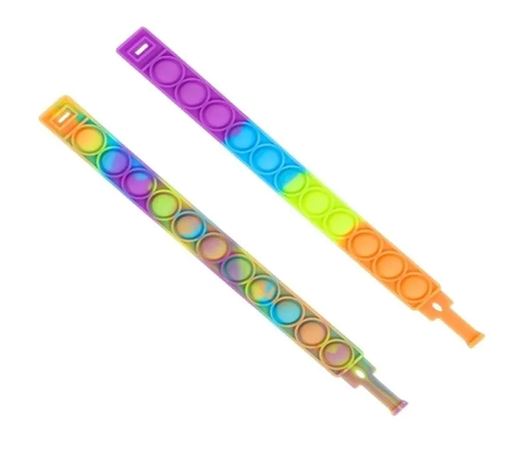 2021 silikon leksakarmband öka fokus mjuk press press rolig bubbla stress avlastning slips färgfärgar armband g54ed5v7195709