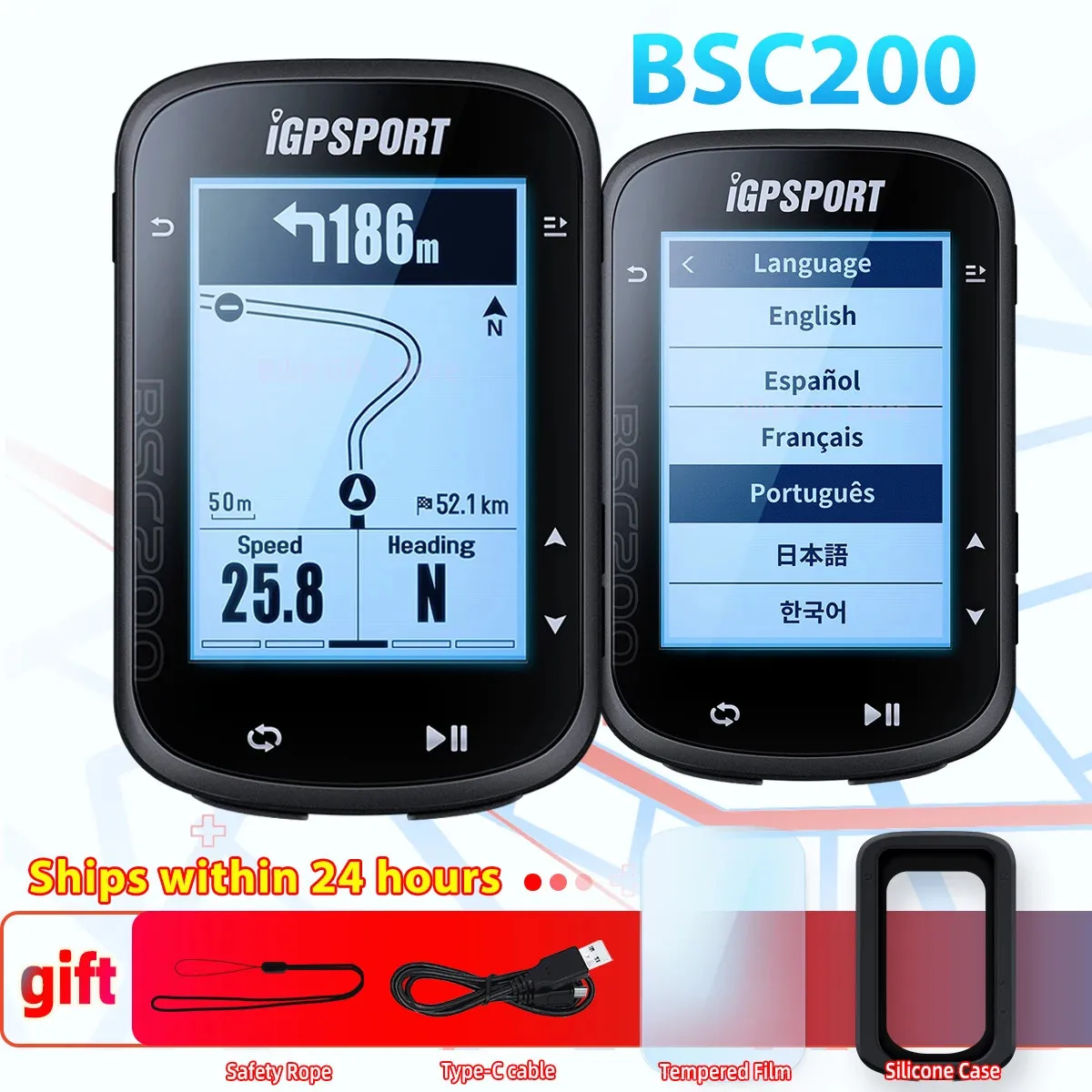 iGPSPORT BSC200 Bike GPS Computer Bicycle Cycling NAV Navigation MTB Road Wireless Speedometer Odometer 25 Inch ANT Power Meter 240411