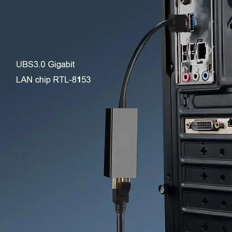 2024 USB 3.0 Ethernet Adapter USB-карта сетевой карты RJ45 1000 Мбит/с LAN RTL8153 для WIN7/WIN8/WIN10 для MacBook Naptop Ethernet USB- для Win7/Win8/Ethernet Adapter.