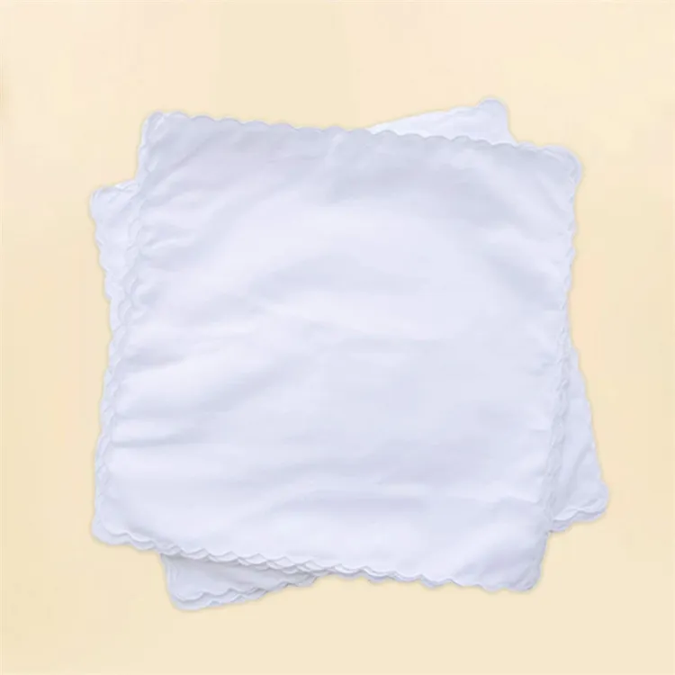 Cotton handkerchiefs White handkerchief with serrated edges European and American white burp cloth can DIY handmade graffiti embroidered LT936