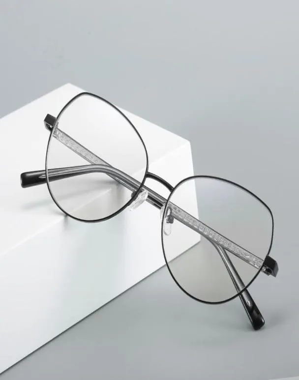 Vintage gözlükler kedi göz antiBlue hafif metal okuma gözlükleri çerçeveler gözlük kadın optik moda presbbiyopya cam su5156352