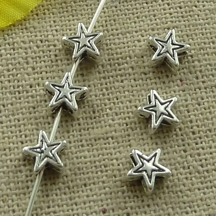 Komponenter 900 stycken Tibetan Silver Star Spacers 6x3mm C3622 Smycken Finding Craft