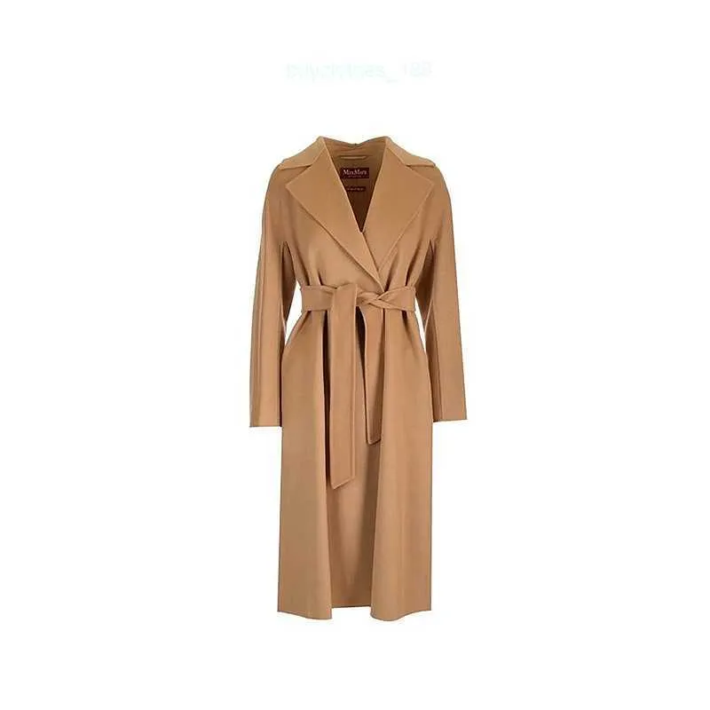 브랜드 코트 여성 코트 디자이너 코트 Maxmaras Womens Camel Fleece 레이스 중간 길이 코트