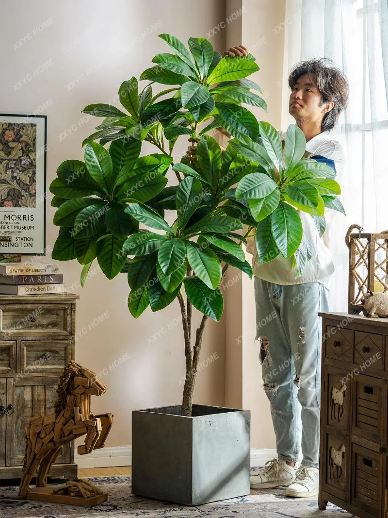 Fleurs décoratives Loquat Green Plante Faux arbres Bionic Magnolia Bionic Bonsaï