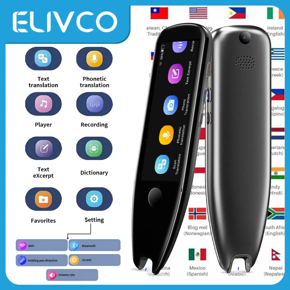 Översättare X5 Pro Smart Voice Scan Translator Pen RealTime Multifunktion Language Translation Business Travel Abroad Dictionary Pen