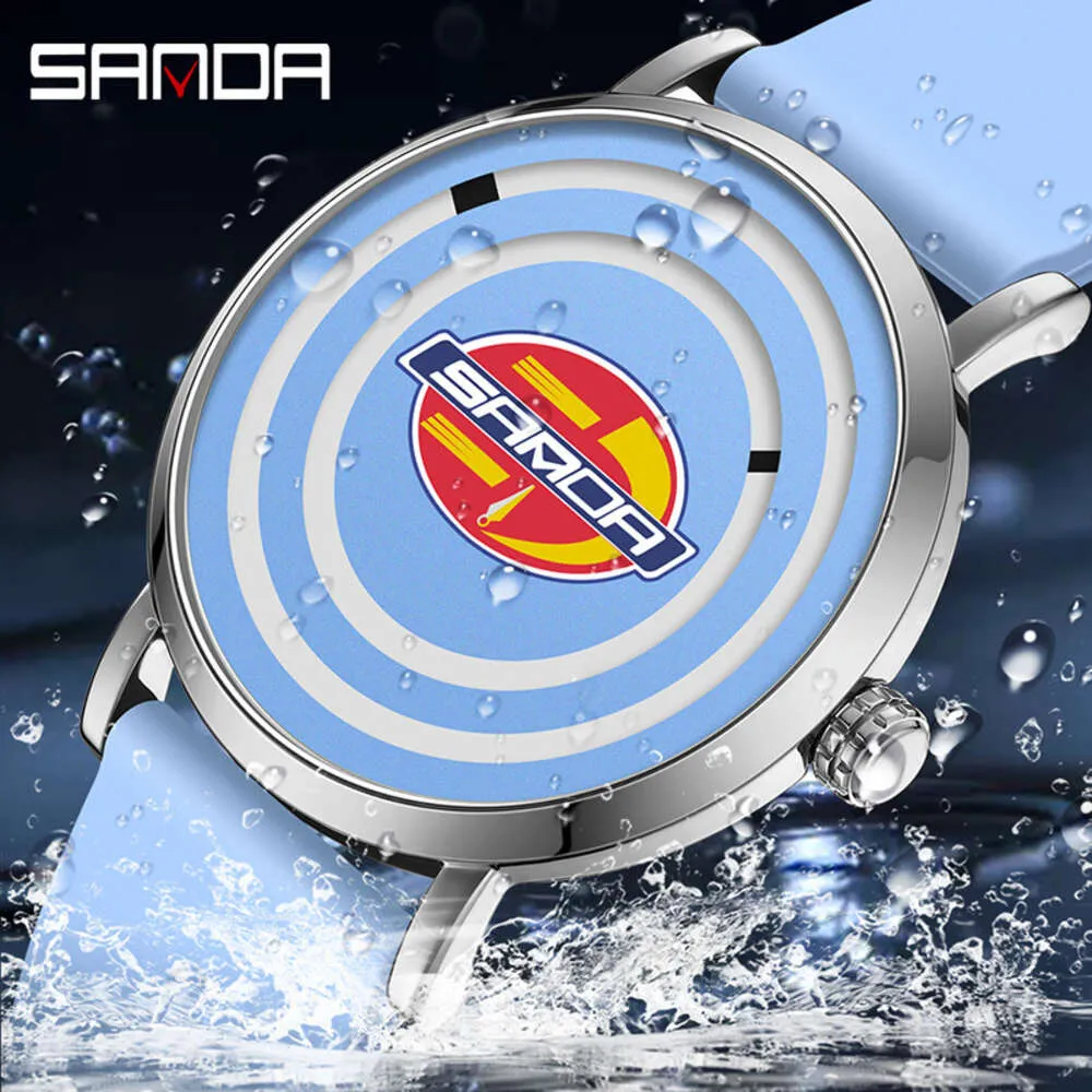 Novo produto de Sanda 3210 Silicone da moda moda estudantil Sports Quartz Watch, relógio de pulso personalizado para estudantes masculinos e femininos