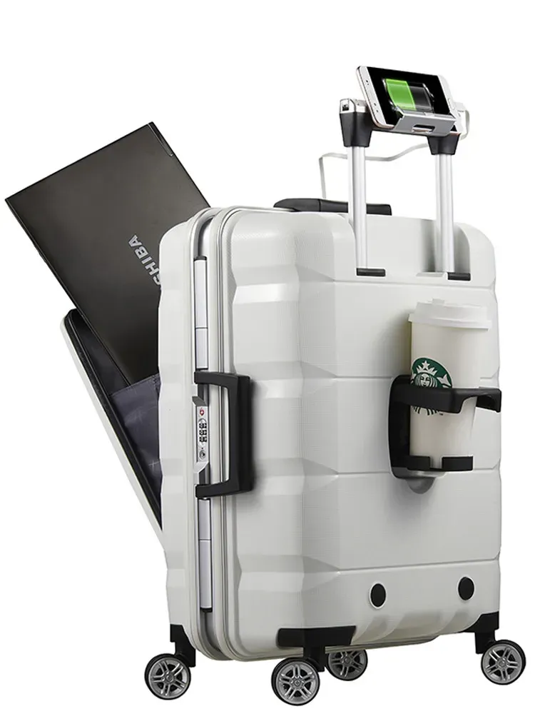 Carry-Ons Front Computer Luggage Male and Female Password Opening Business Travel Small 20inch Trolley Case