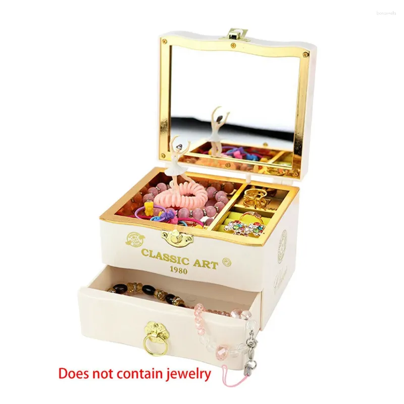 Estatuetas decorativas caixas de música giratória de joias de joalheria presentes de plástico decoração caseira retro infantil ornamentos de casamento artesanato bailarina