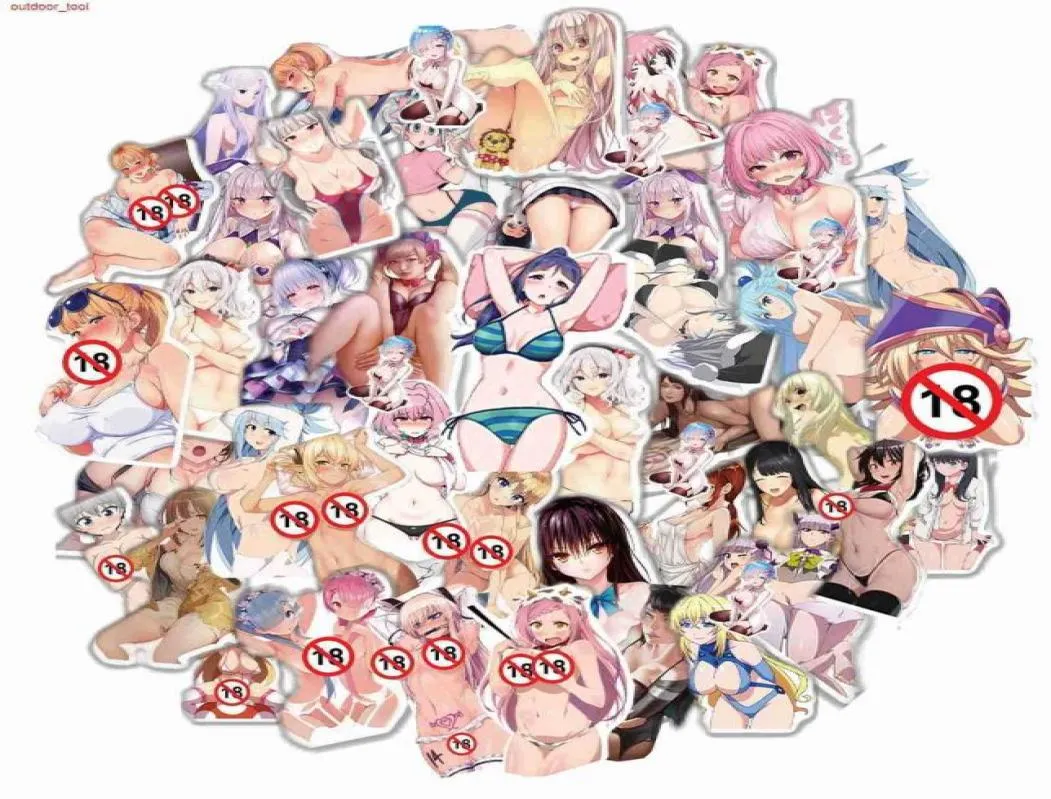 New Outdoor Games Waterproof 103050100Pcs Adult Anime Hentai Sexy Waifu Stickers Suncensored Decals for Laptop Phone Luggage Cu2149465