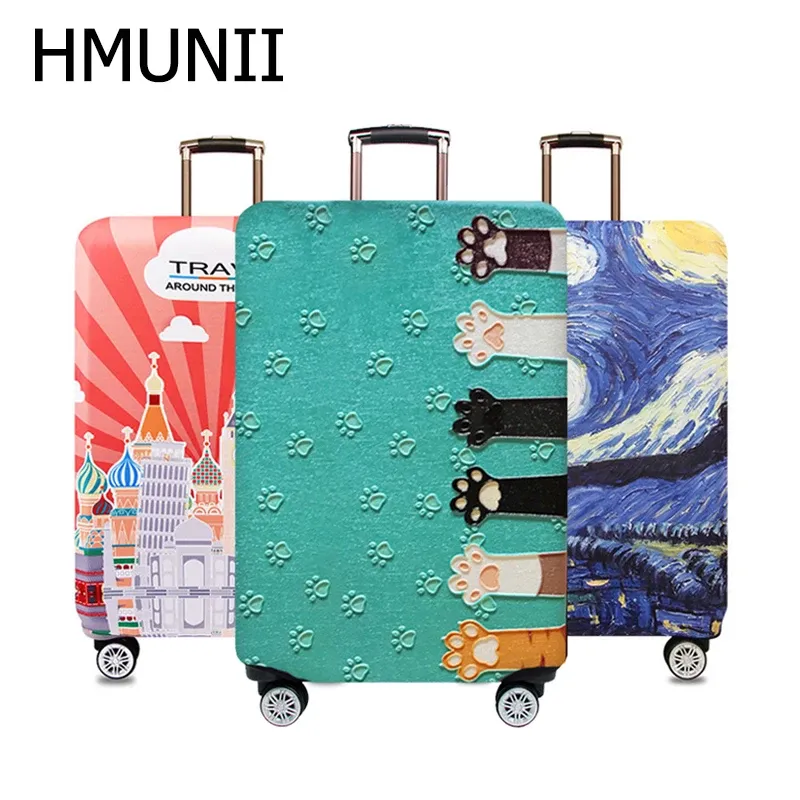 Аксессуары Hmunii World Map Design Luggage Защитная обложка для перевозки чемоданные чехлы для упругих пыли для от 18 до 32 дюймов туристические аксессуары