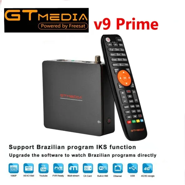 Empfänger GTMedia V9 Prime Satellitenrezeptor Support Brazilian Shows IKS DVB S/S2/S2X -Karte Xstream Smart Online TV -App integriert 2.4 WLAN