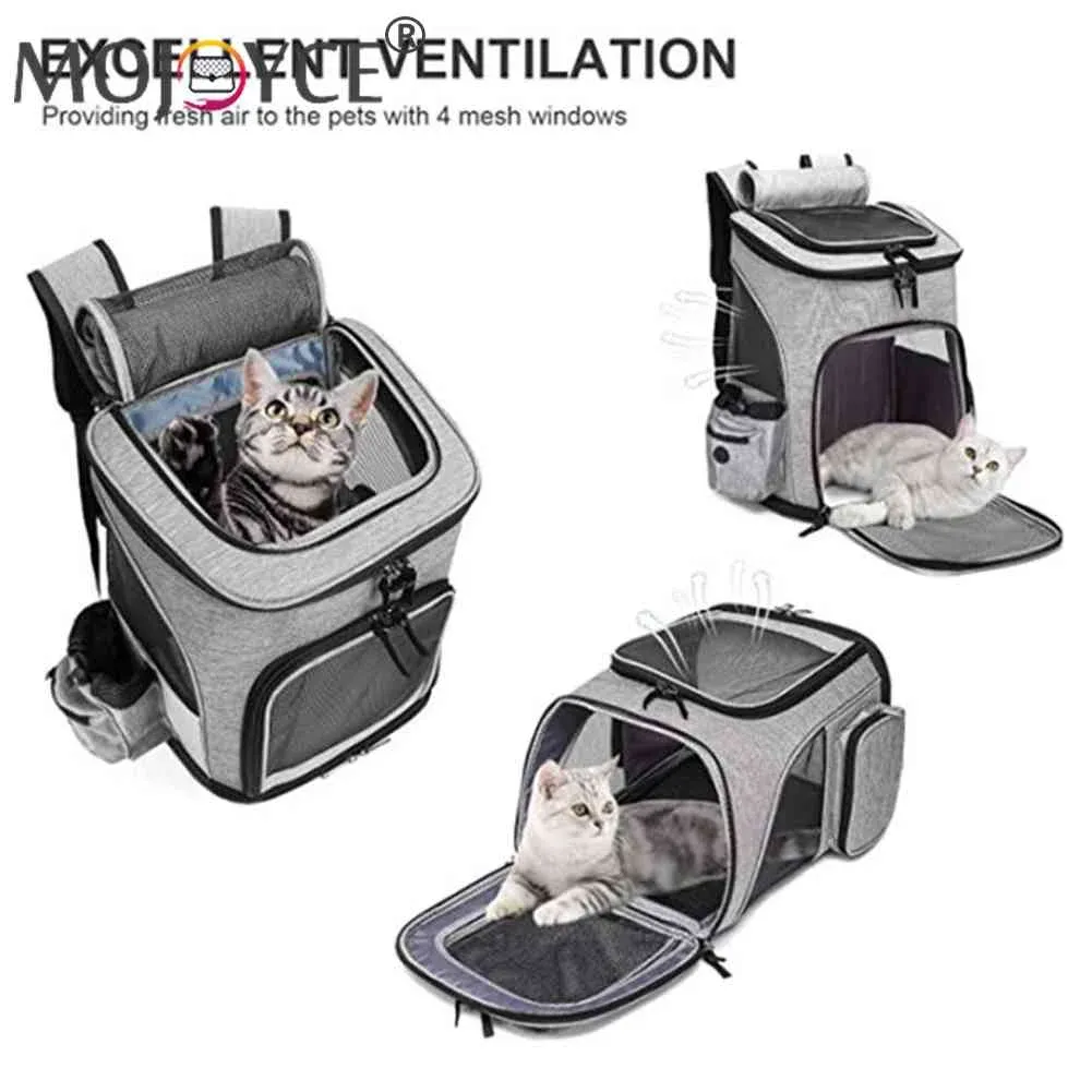 Bolsas de transporte de mascotas bolsas de viaje plegables expansibles gato de viaje mochila al aire libre portátil transpirable gran capacidad suministros para mascotas