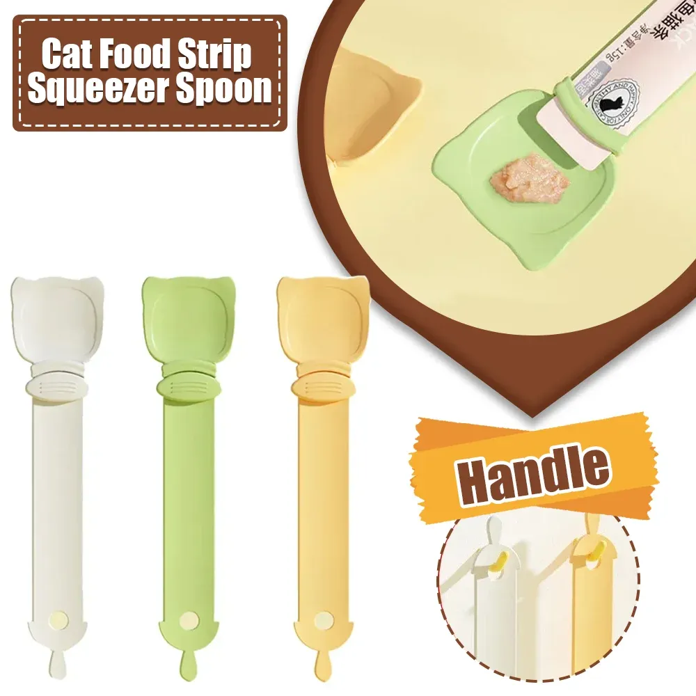 Supplies Pet Feed Spoon Food Scoop Cat Strip Squeezer Feeder Dispenser Indoors Puppy Kitten Snack Liquid Food Scoop Kitty Pet Supplies