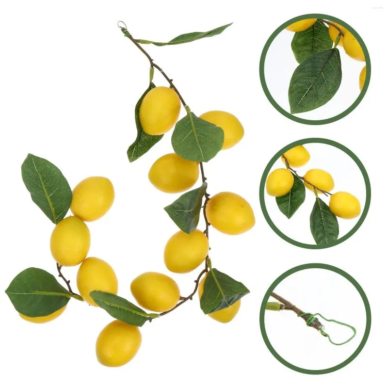 Fleurs décoratives simulation rotin citrons limons de décoration simulée décoration baies artificiel accessoire